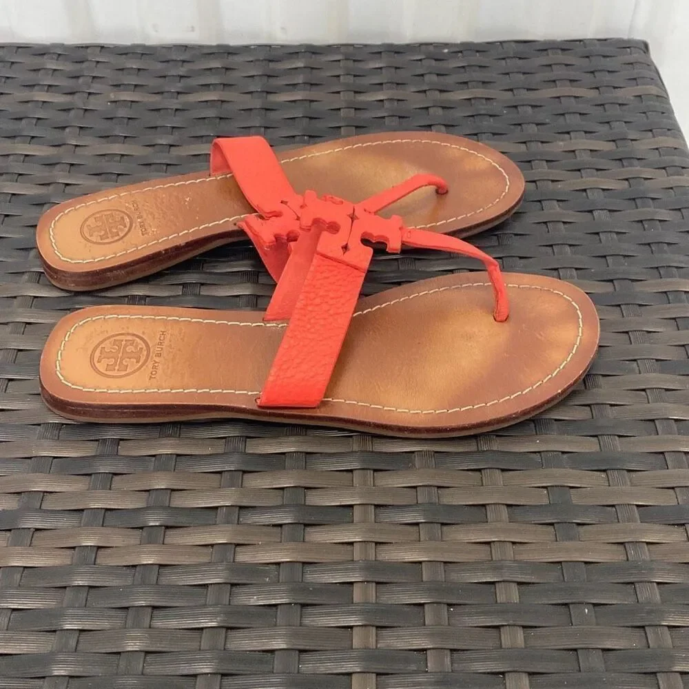 Tory Burch Tong Poppy Coral Sandals